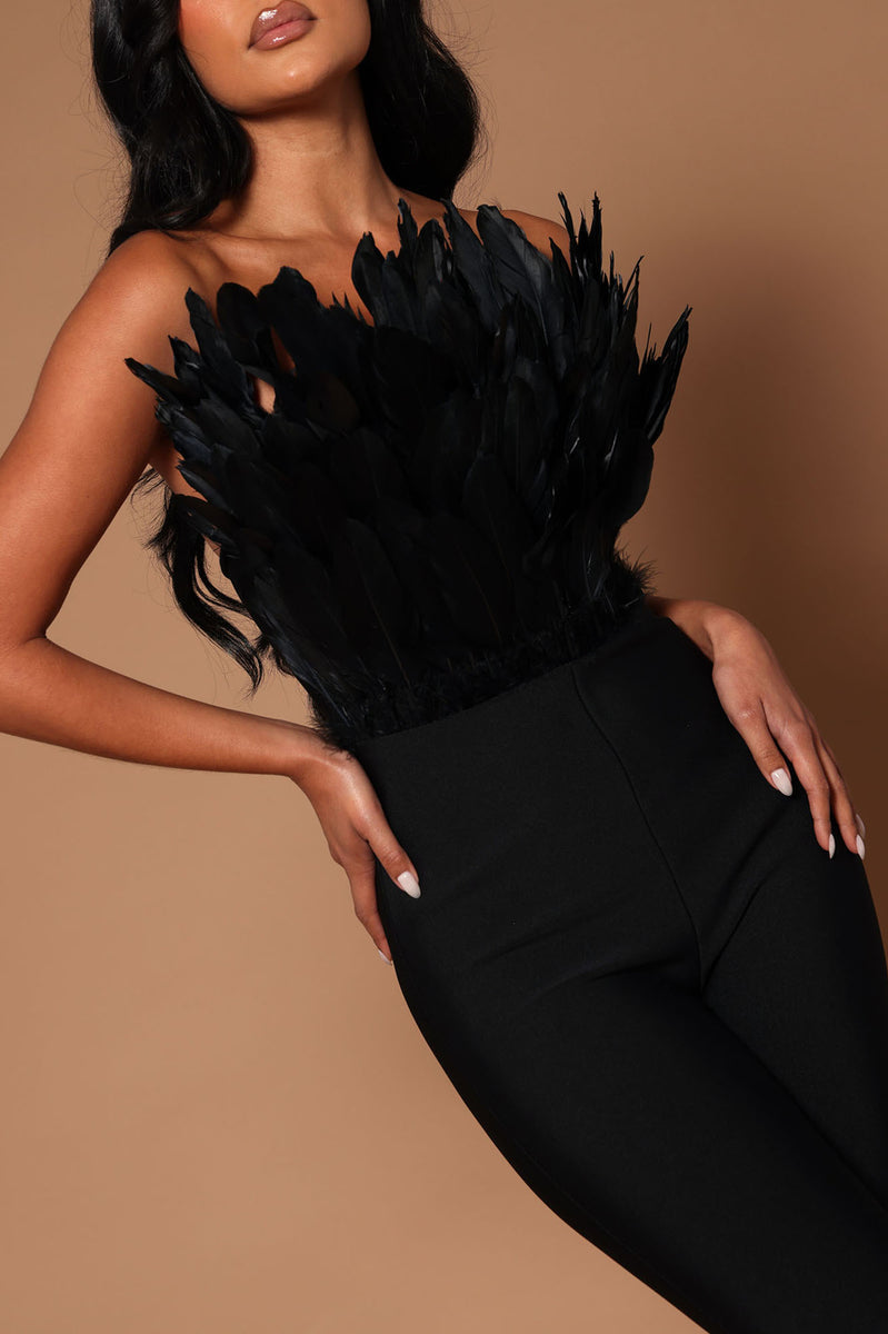 Marianna Feather Bandage Jumpsuit - Black | Fashion Nova, Luxe ...