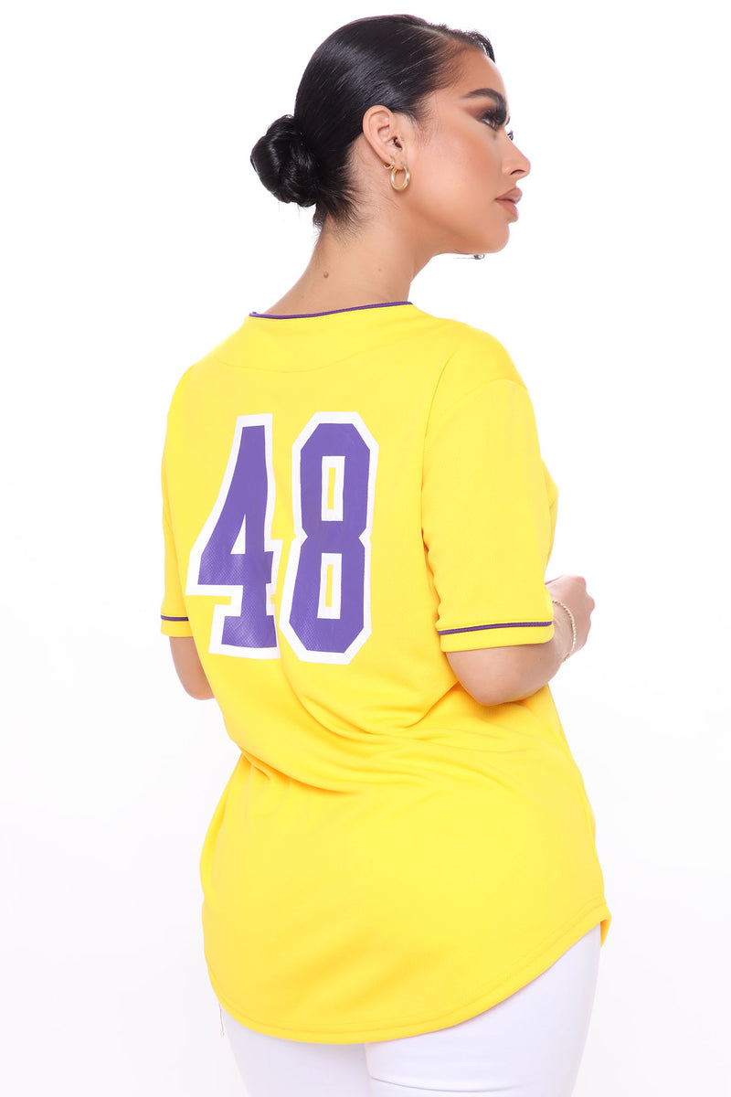 NBA Head Coach Lakers Jersey Top- Purple, Fashion Nova, Screens Tops and  Bottoms