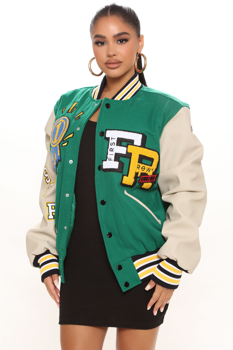 Green Varsity Jacket, Womens Jackets