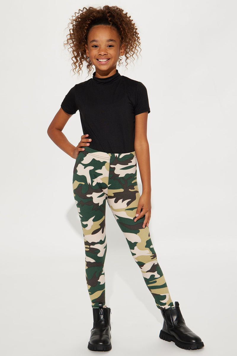 Mini I'm A Soldier Fleece Lined Leggings - Camouflage