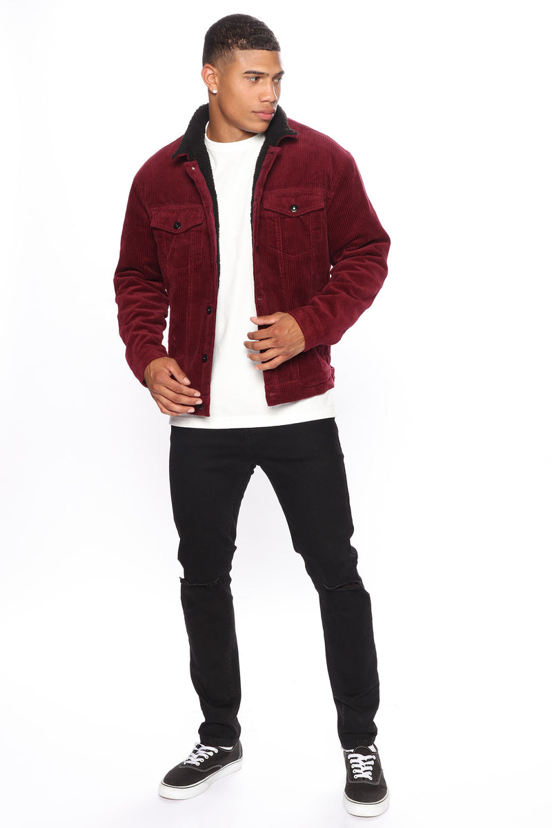 Burgundy corduroy sherpa hotsell jacket