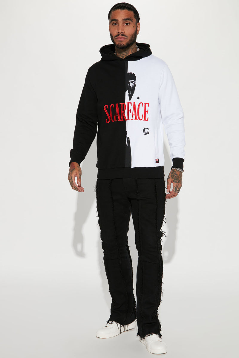 Scarface Split Hoodie Black White
