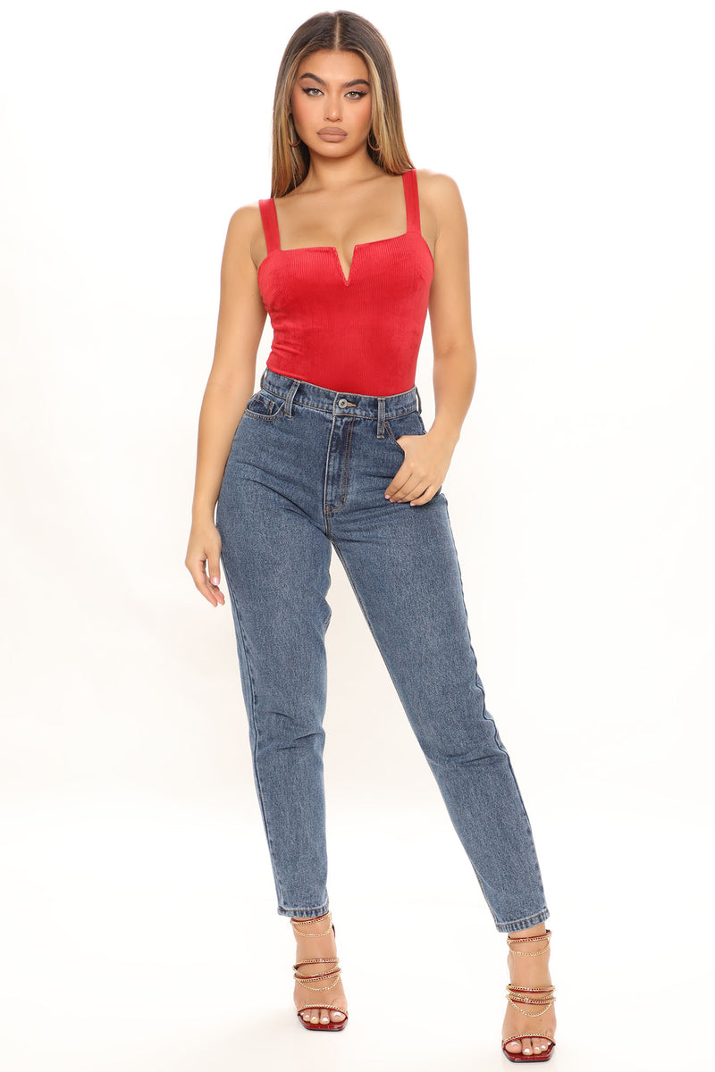 Plans For Tonight Velvet Bodysuit Red Fashion Nova, Bodysuits