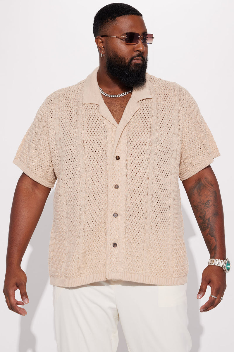 Short sleeve button up sweater online