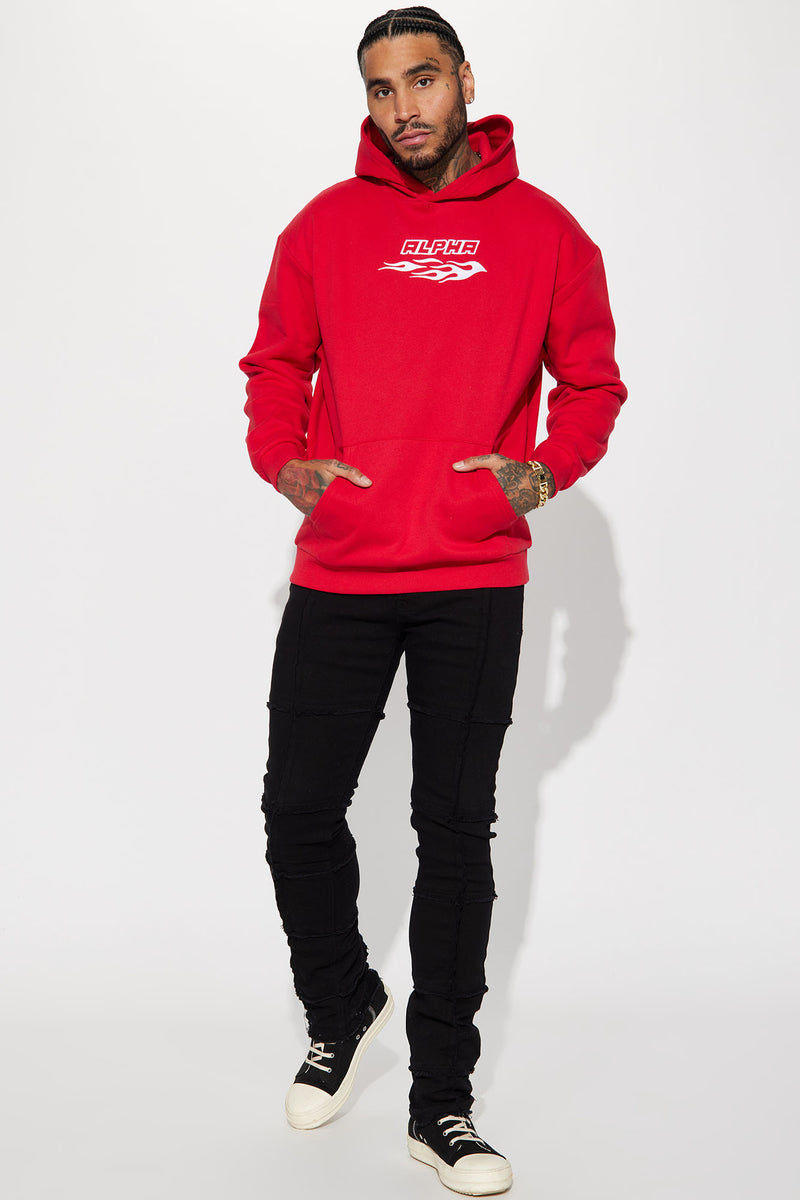 Alpha industries red discount hoodie
