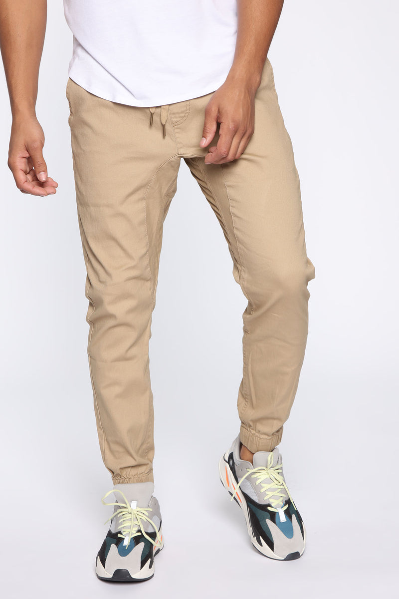 Khaki jogger cheap pants men