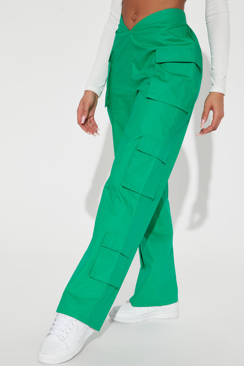 Main Character Cargo Parachute Pants Kelly Green Fashion Nova