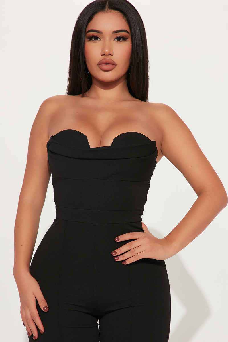 Fashion nova strapless jumpsuit outlet