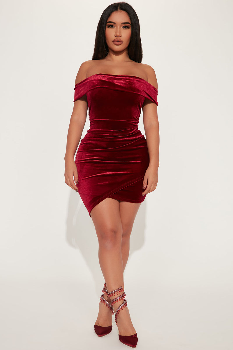Maroon dress shop fashion nova