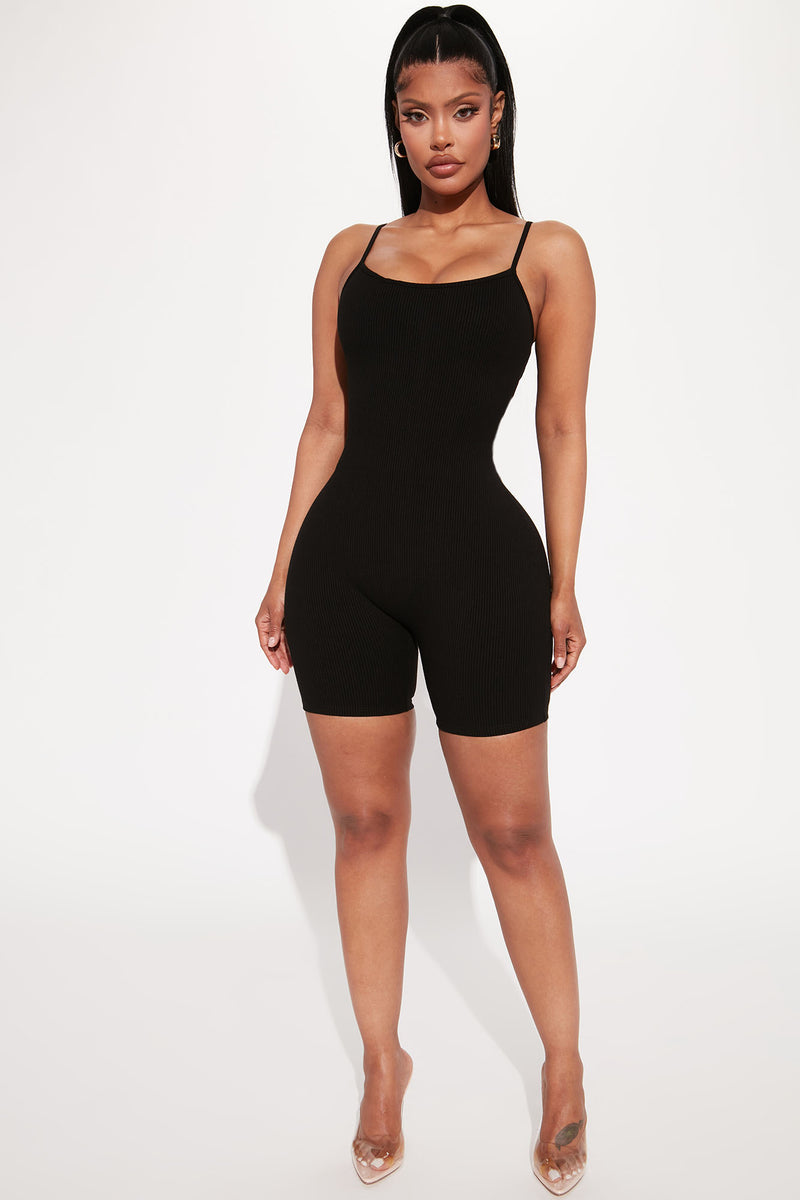 Season Shortie Snatched Romper Black | Fashion Nova, Rompers | Fashion Nova