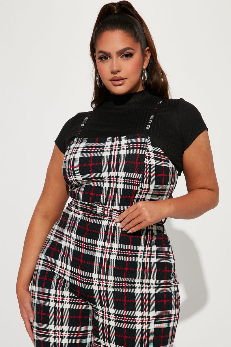 Fashion nova sale plaid jumpsuit