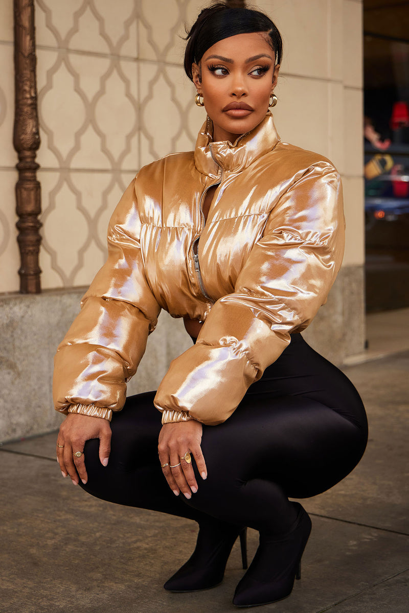 Gold top puffa jacket