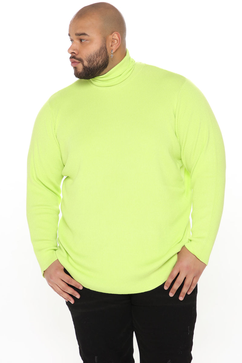 Neon yellow 2024 turtleneck men