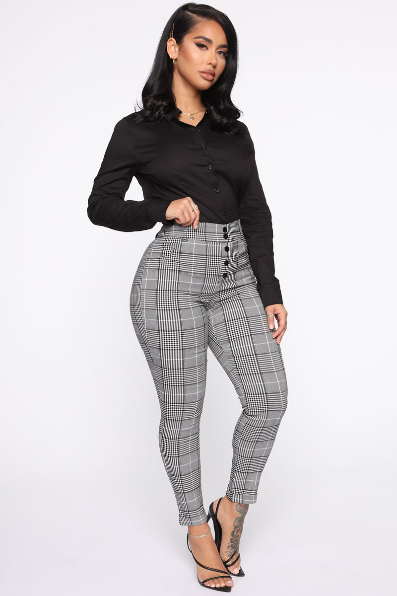 I Know You Want It Plaid Pants Black White Fashion Nova Pants