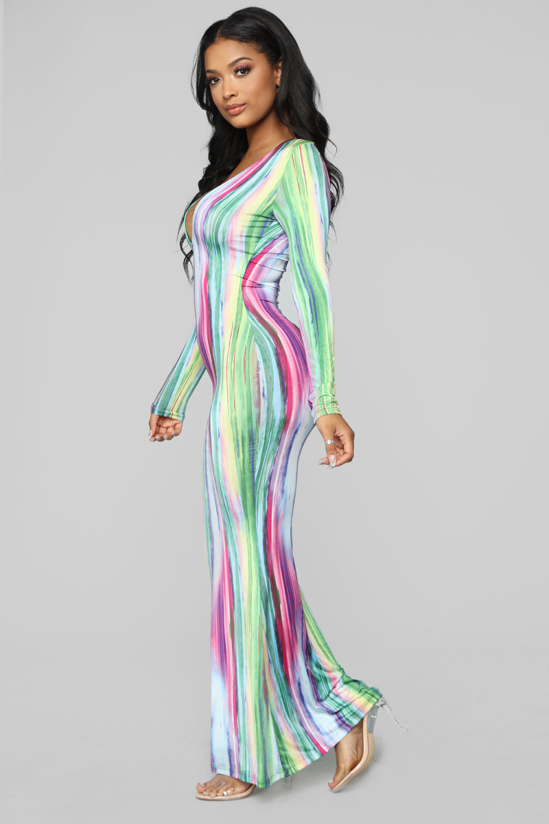 Paint Me A Portrait Maxi Dress Multi