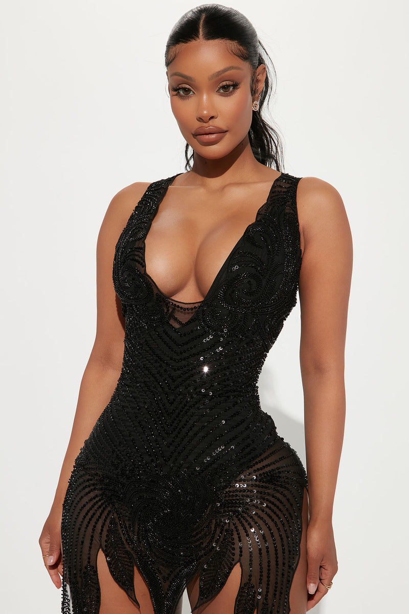 Black and gold sequin dress store fashion nova
