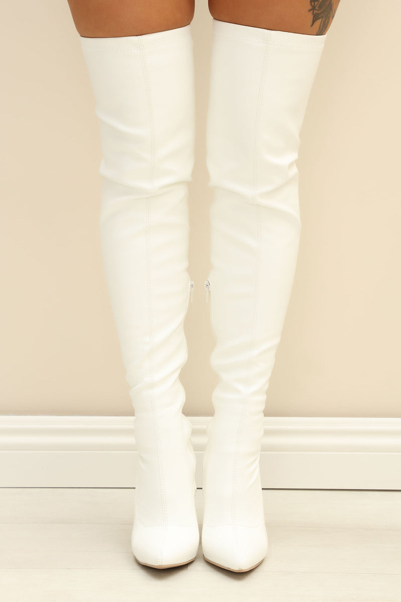 Impress You Over The Knee Boots White
