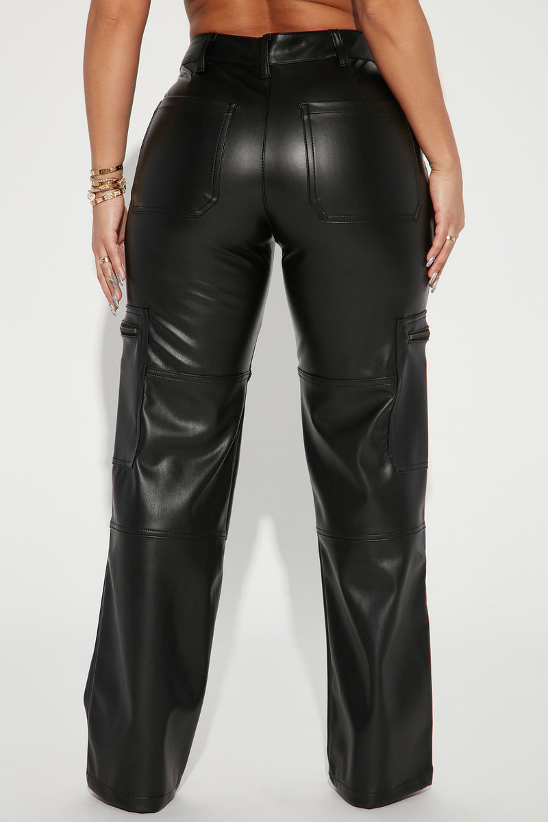 High waisted leather sales pants fashion nova
