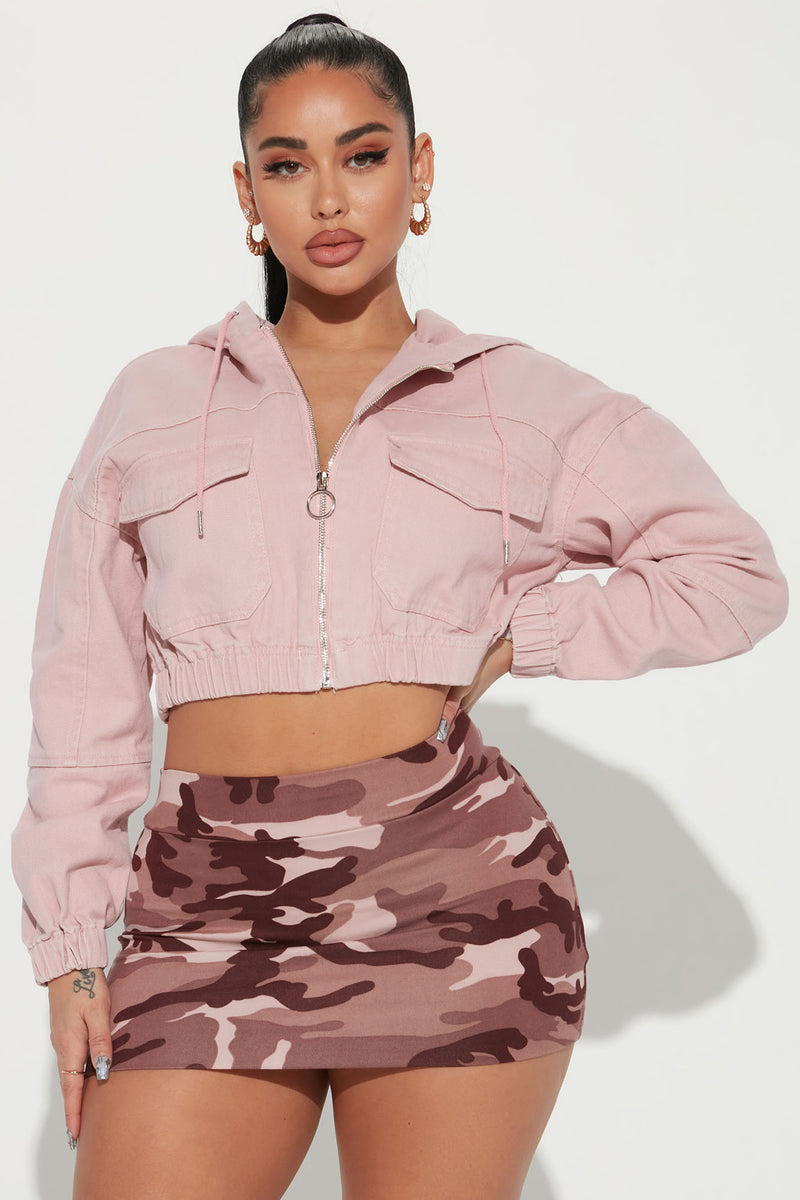 Pink camouflage denim skirt sales