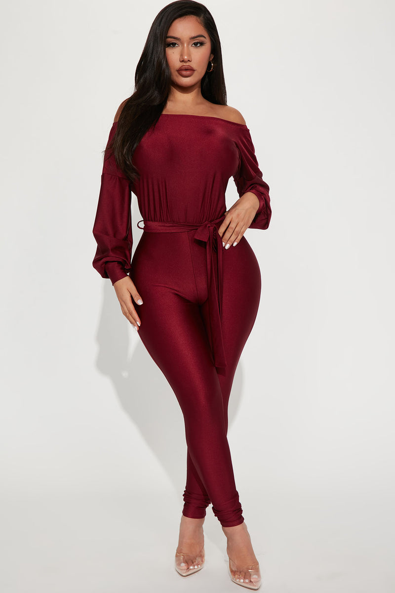 Fashion nova off the shoulder jumpsuit discount