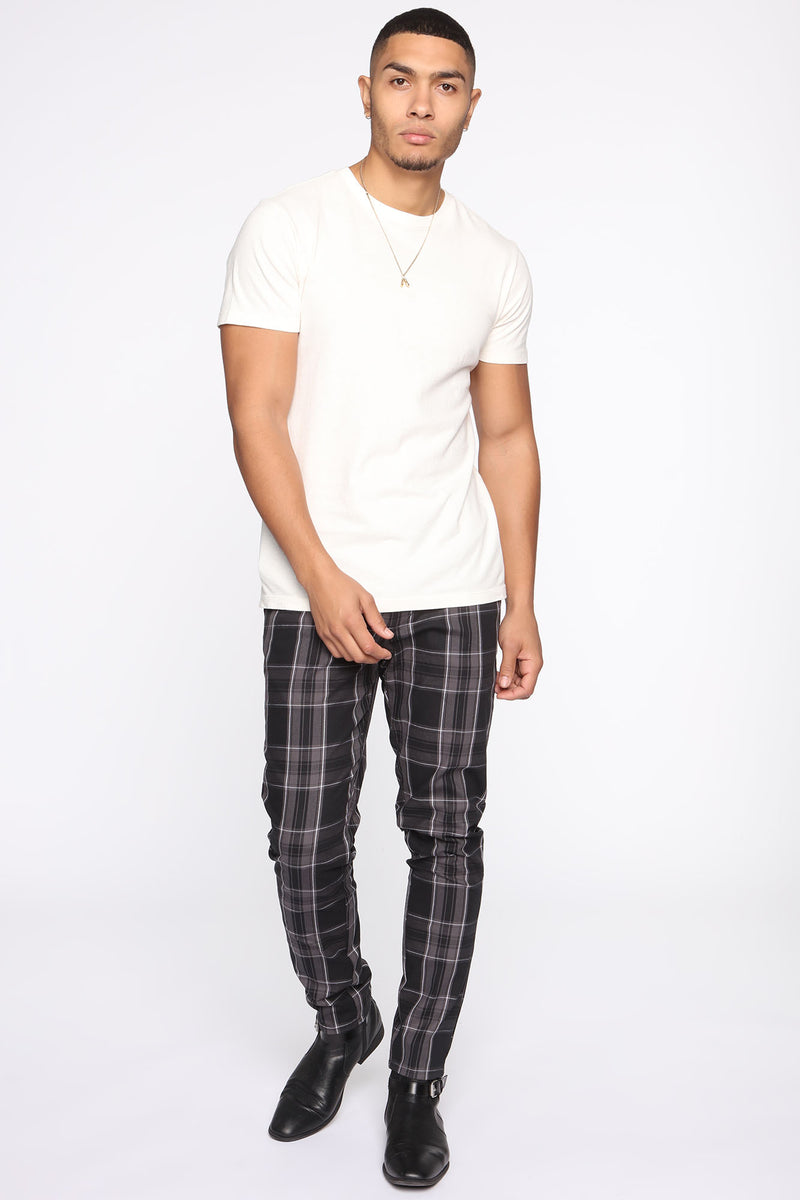 The Perfect Plaid Pant Black combo