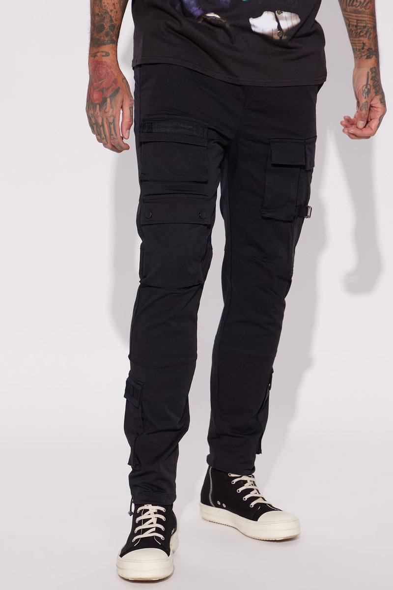 Versatile Utility Cargo Pants Black Fashion Nova, Mens Pants