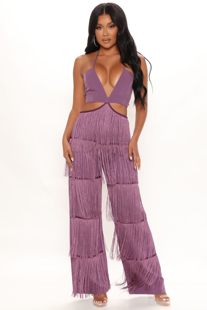 Forever Fringe Jumpsuit Purple Fashion Nova Jumpsuits