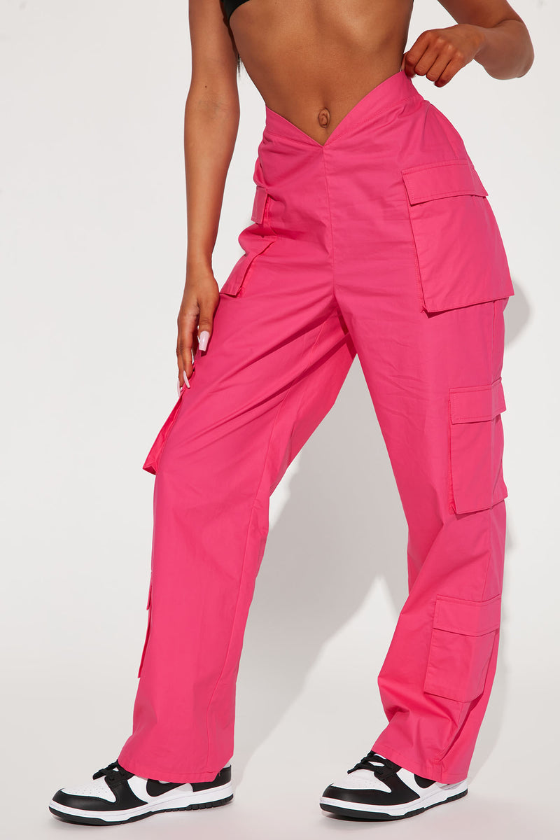 Main Character Cargo Parachute Pants Hot Pink Fashion Nova, Pants