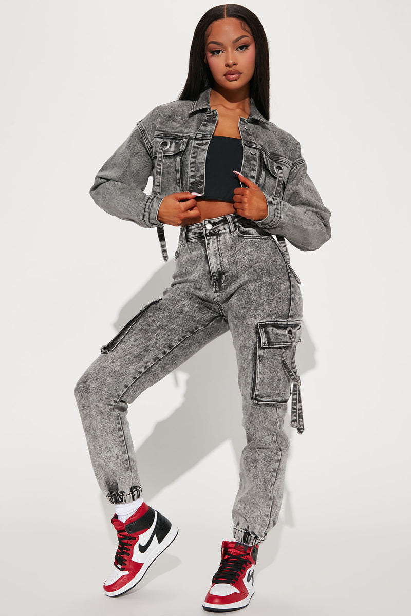 What A Sight Cargo Denim Joggers - Acid Wash Grey | Fashion Nova, Jeans |  Fashion Nova | Skinny Jeans