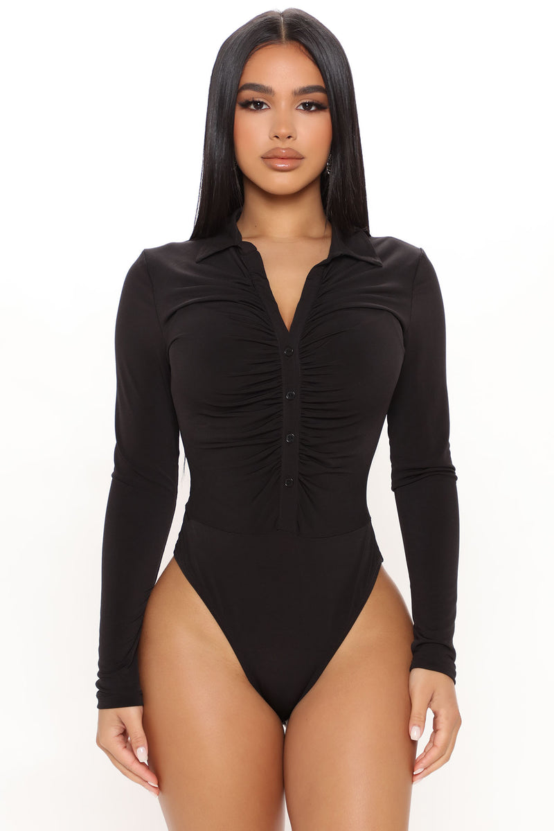 Take Care Bodysuit - Black, Fashion Nova, Bodysuits