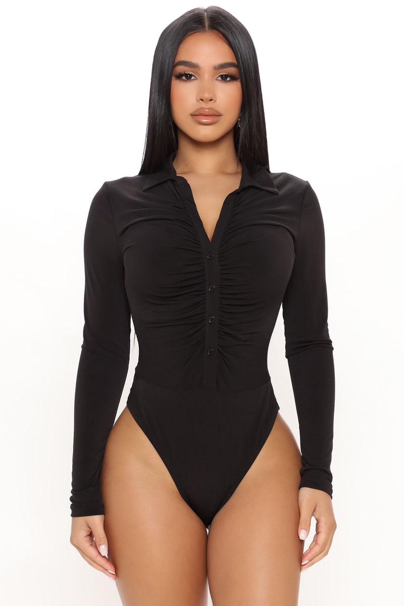Black bodysuit fashion nova cheap