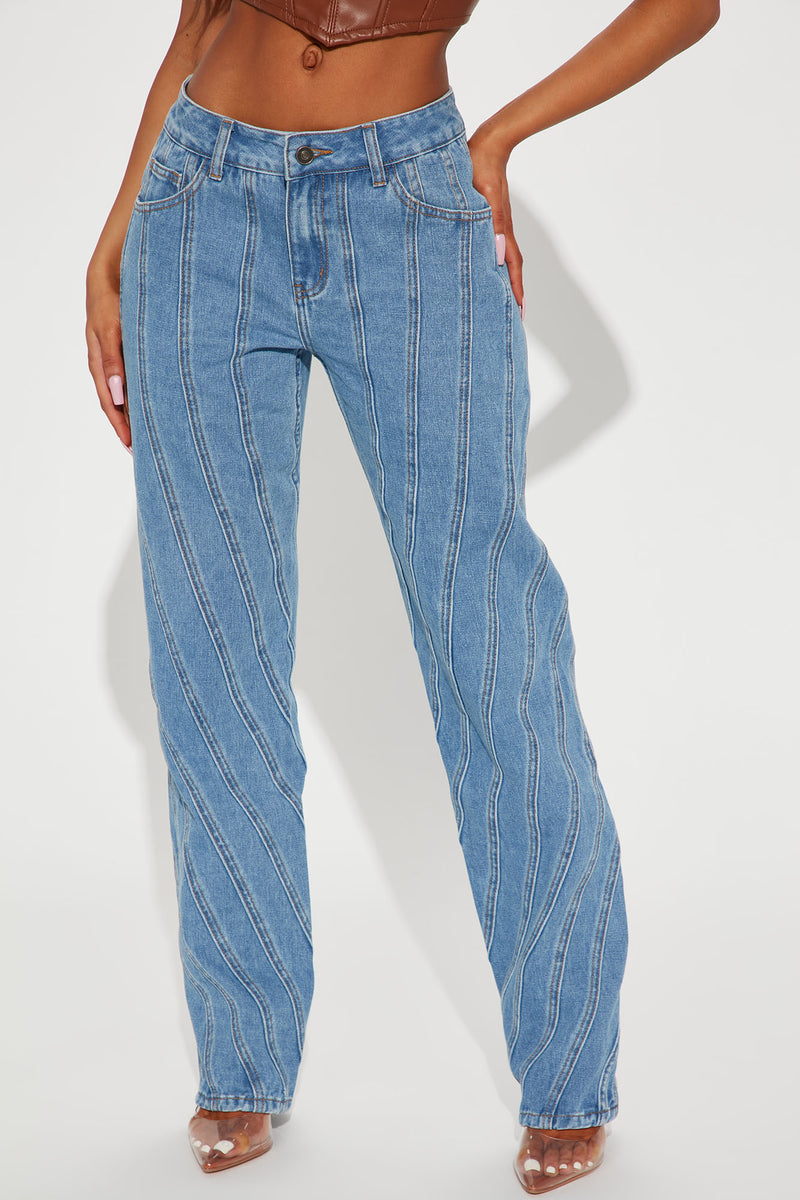 Melissa Mid Rise Seamed Straight Leg Jean - Medium Blue Wash | Fashion ...