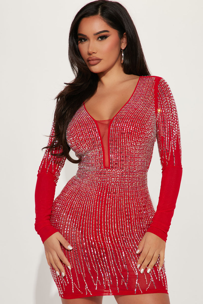 Melanie Embellished Mini Dress