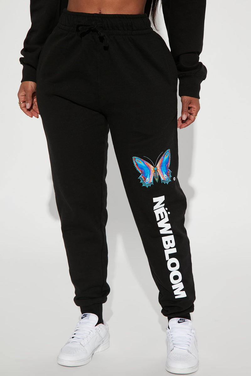 New Bloom Butterfly Jogger Pant Black Fashion Nova Screens