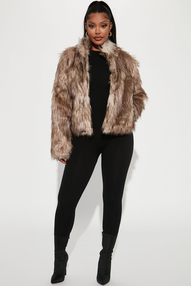 Fashion nova top fernanda fur coat