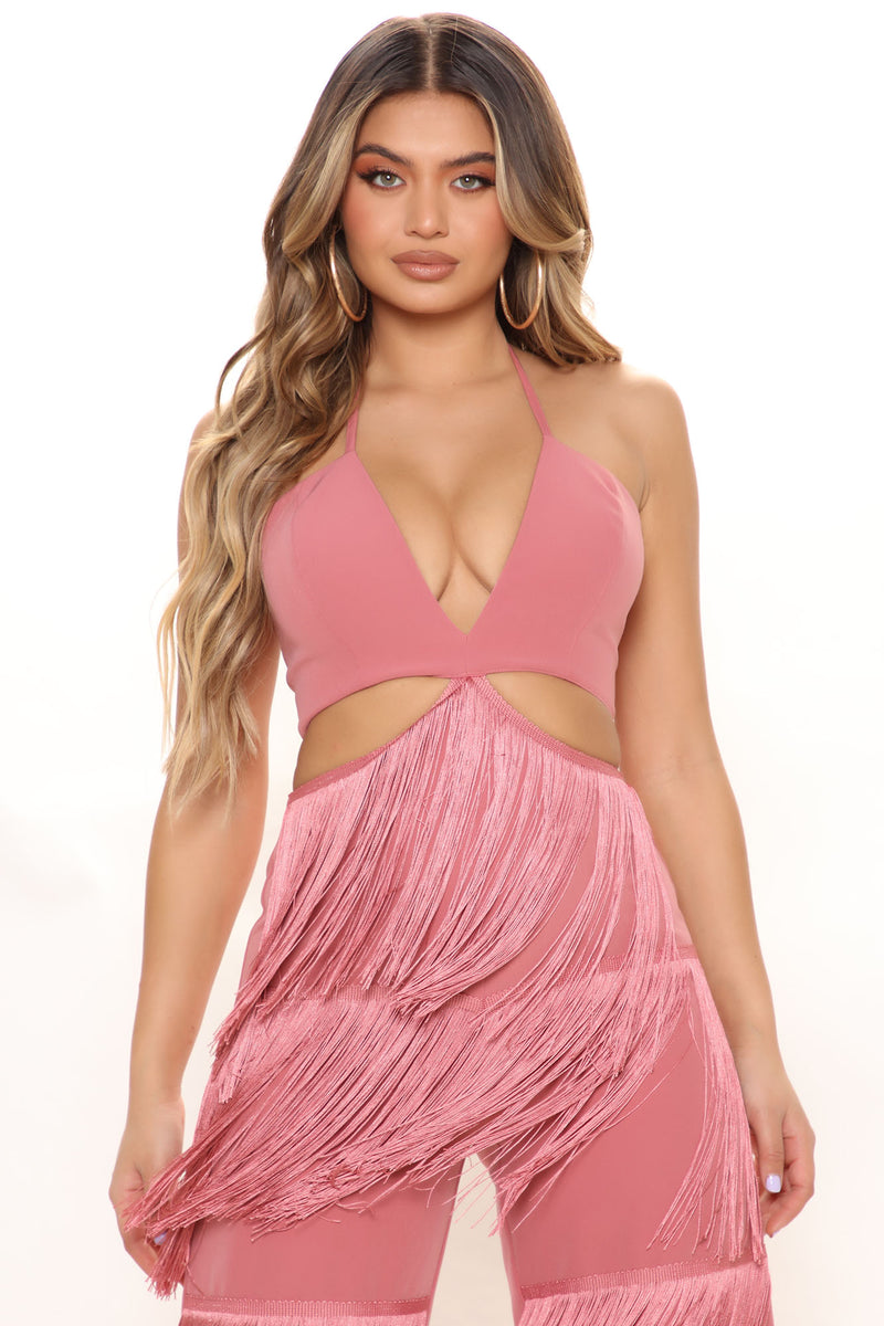 Forever Fringe Jumpsuit Mauve Fashion Nova Jumpsuits