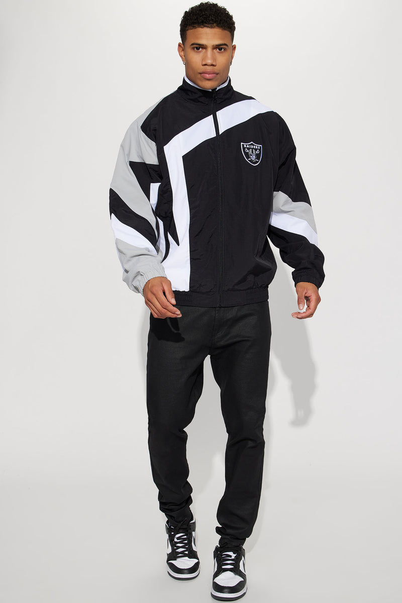 Men's Las Vegas Raiders Star Jacket in Black/Grey Size 3XL by Fashion Nova