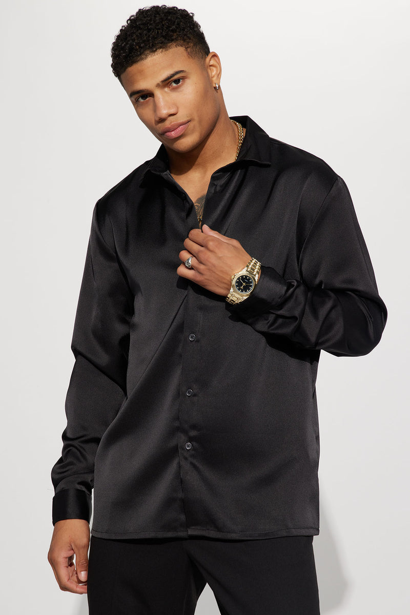 Black satin button sales up