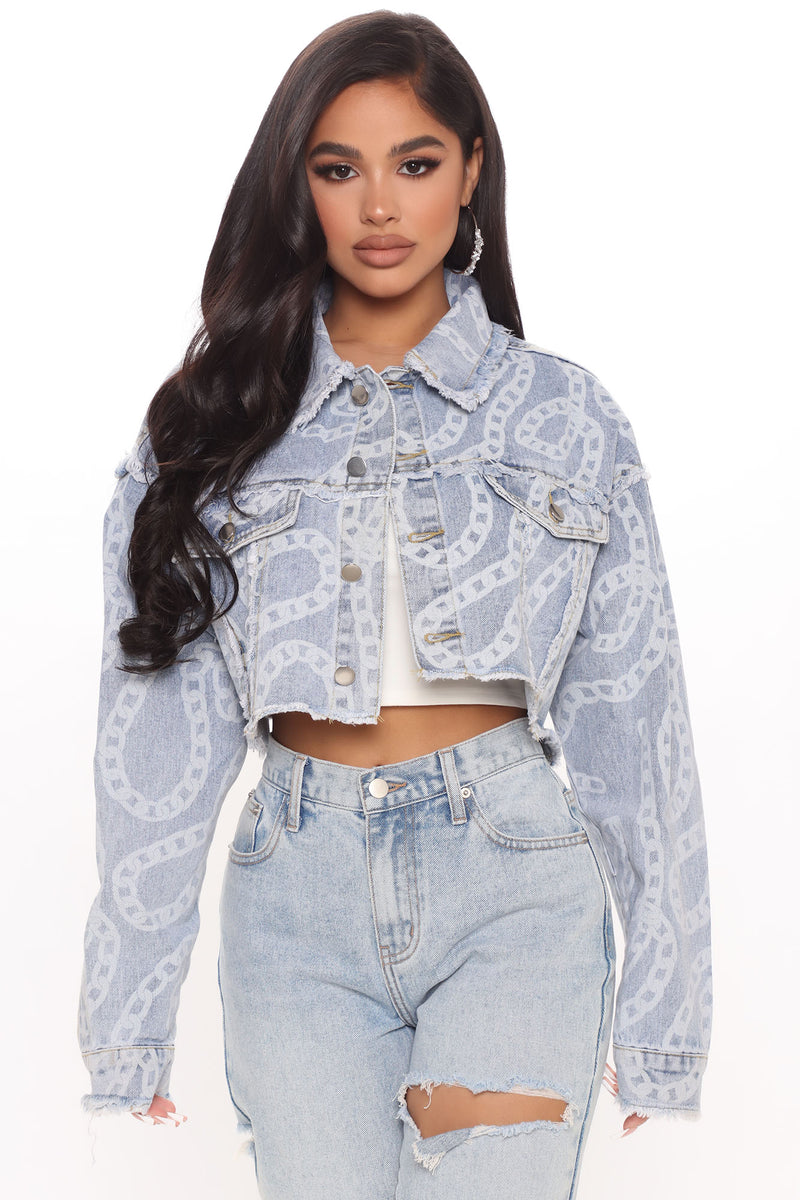 Short It Out Cropped Denim Jacket Light Wash Fashion Nova