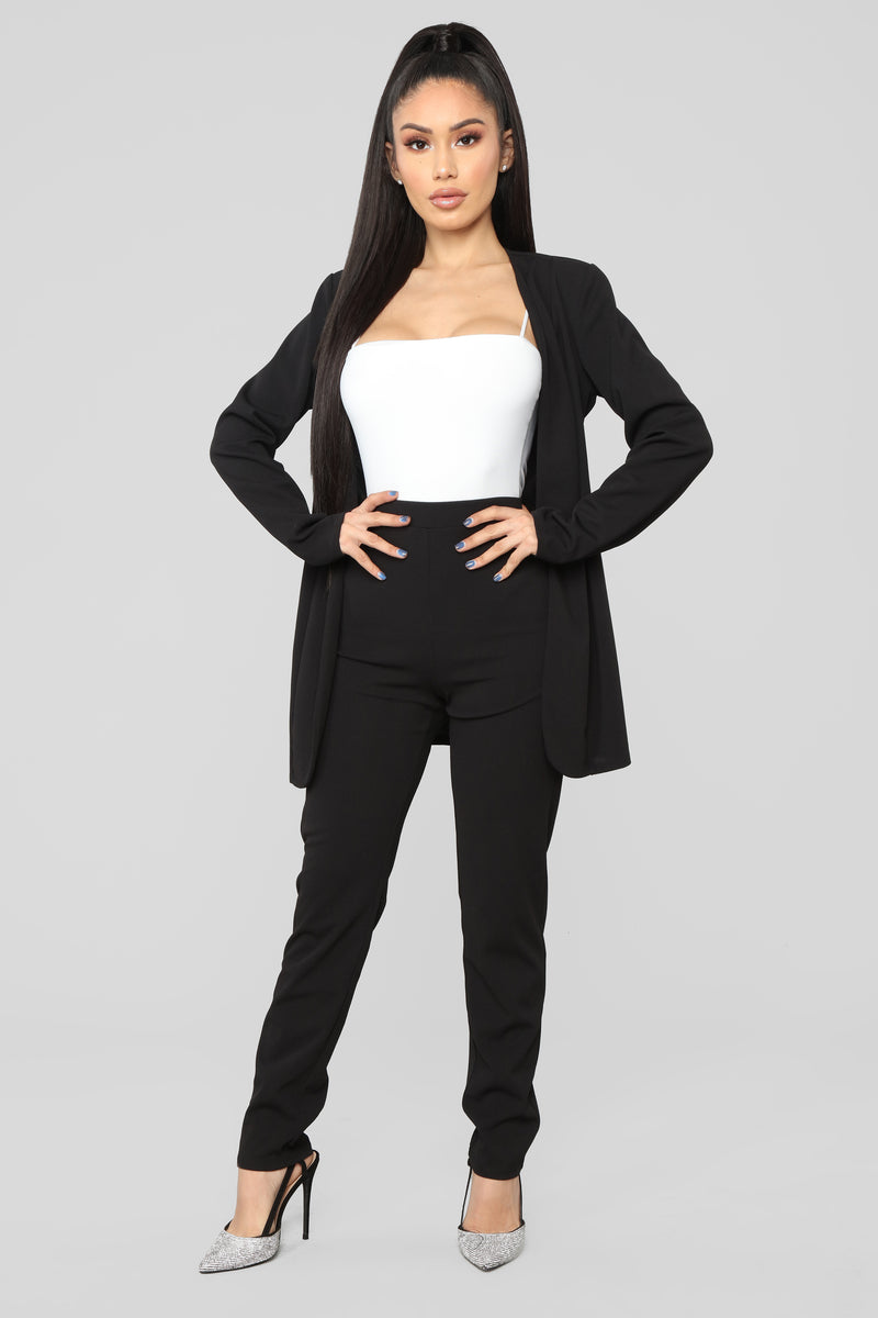 Payin It Forward Blazer Set Black