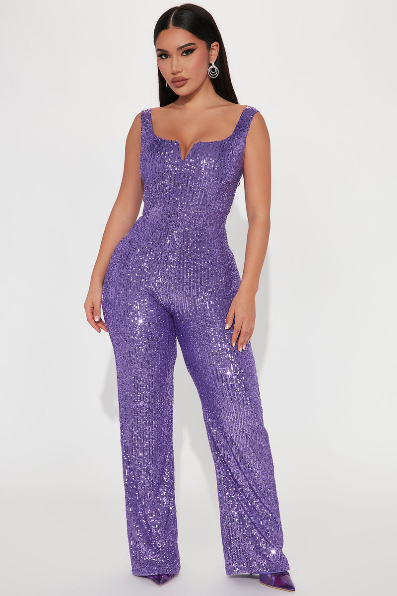 Purple sparkly cheap jumpsuit