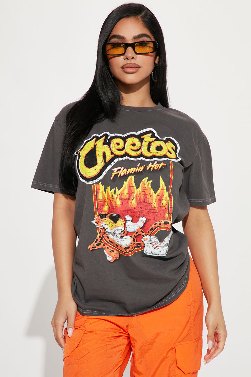 Cheetos Flamin Hot Washed Graphic T Shirt Black Wash