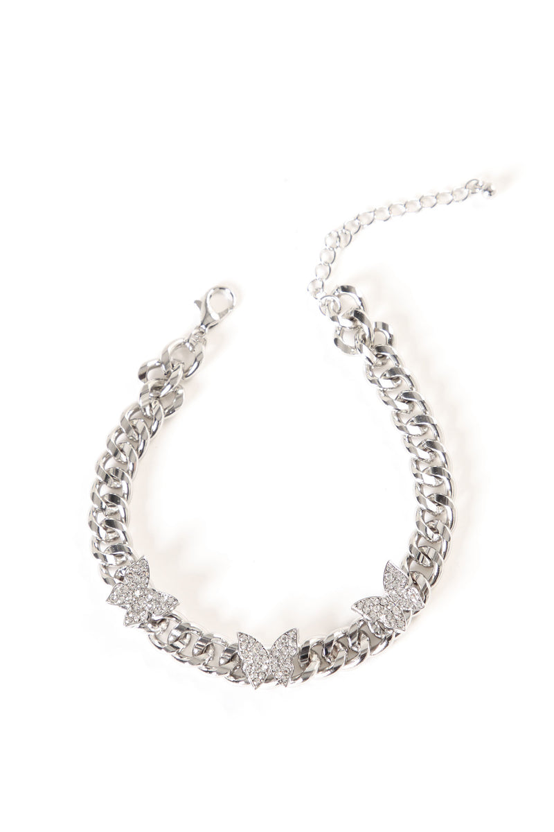 Hermosa Mariposa Butterfly Anklet Silver Fashion Nova, Jewelry Fashion Nova