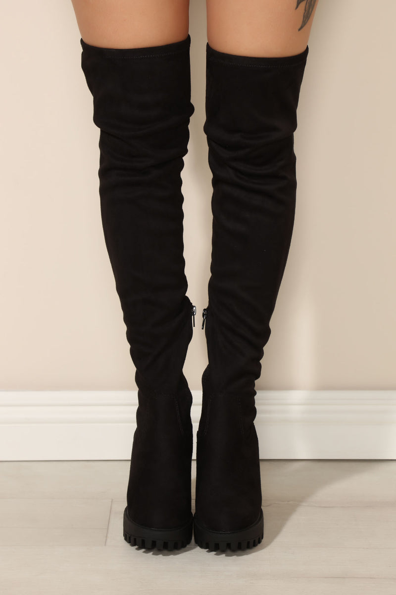 Free Spirit Over The Knee Boots Black