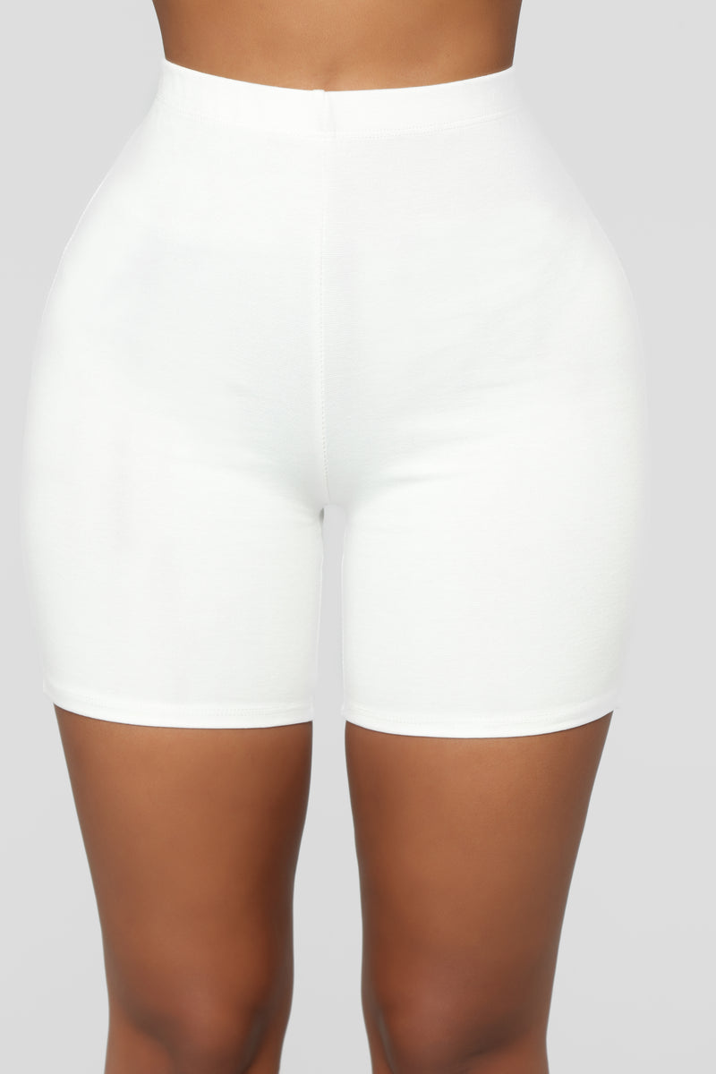 White Active Wear Biker Short – Madida Clothing