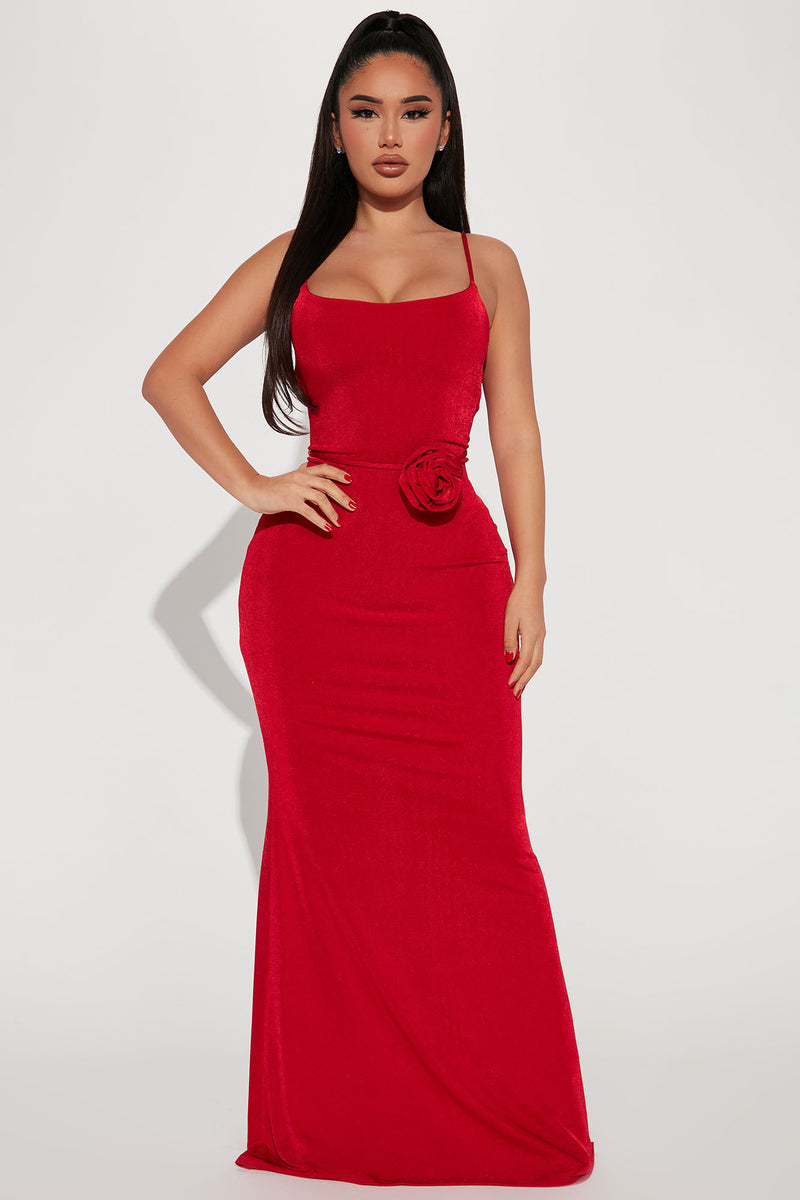 Fashion nova red online gown