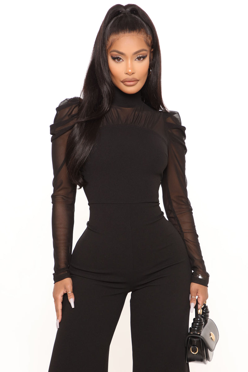 Keep It Classy Mesh Jumpsuit Black