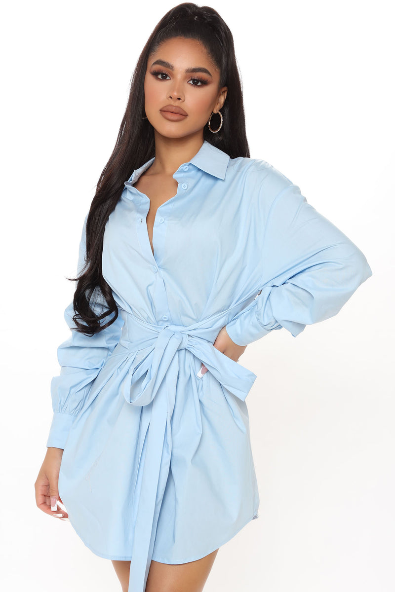 Lisa Shirt Dress Light Blue