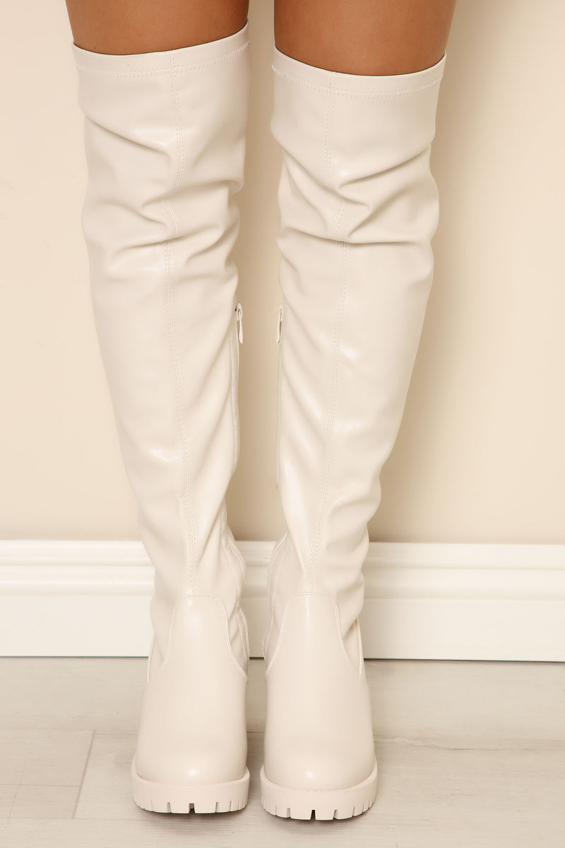 Ivory thigh high 2025 boots