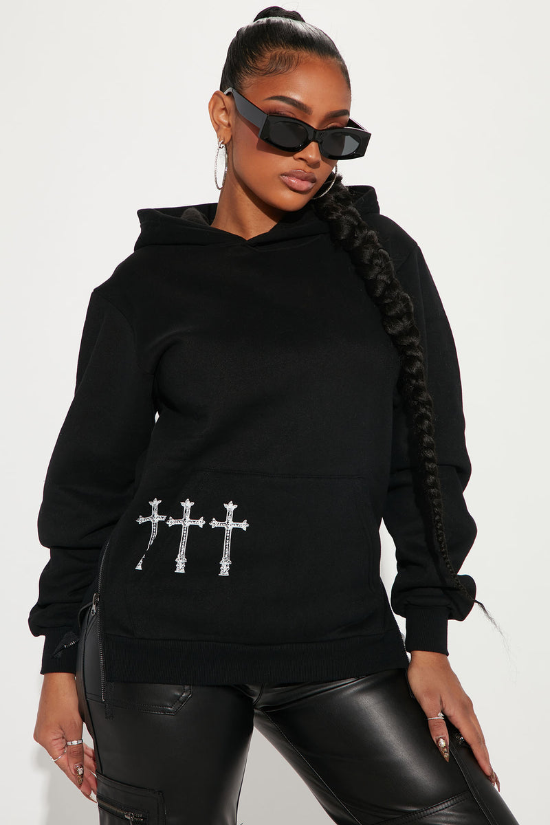 Cross My Heart Hoodie - Black | Fashion Nova, Screens Tops and Bottoms |  Fashion Nova